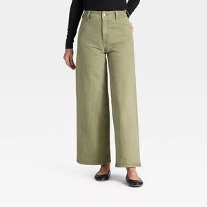 NWT Universal Thread Green Sailor Wide Leg Jeans 0 High Rise